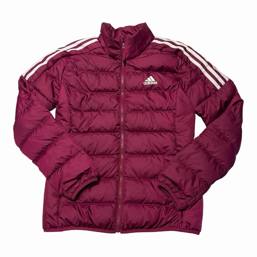adidas Womens Small Berry Down Puffer Coat Full Zip Pockets  GH4597 EUC